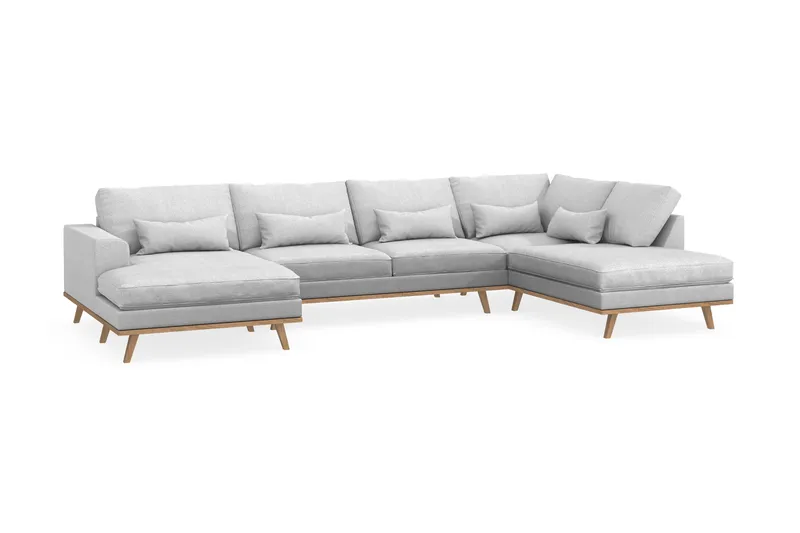 Copenhagen 5-sits Högervänd U-formad Soffa med Divan och Schäslong i Tyg - Ljusgrå - Products - Möbler - Soffa - U-soffa