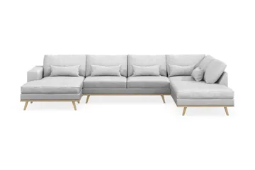 Copenhagen 5-sits Högervänd U-formad Soffa med Divan och Schäslong i Tyg - Ljusgrå - Products - Möbler - Soffa - U-soffa