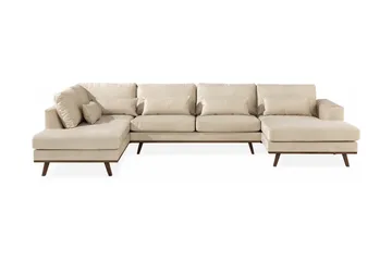 Copenhagen 5-sits Vänstervänd U-formad Large Soffa med Divan och Schäslong i Sammet - Beige - Products - Möbler - Soffa - Sammetssoffa