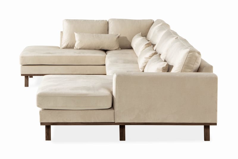 Copenhagen 5-sits Vänstervänd U-formad Large Soffa med Divan och Schäslong i Sammet - Beige - Products - Möbler - Soffa - Sammetssoffa