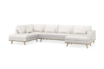 Copenhagen 5-sits Vänstervänd U-formad Soffa med Divan och Schäslong i Bouclé - Vit - Products - Möbler - Soffa - U-soffa