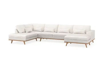 Copenhagen 5-sits Vänstervänd U-formad Soffa med Divan och Schäslong i Bouclé - Vit - Products - Möbler - Soffa - U-soffa