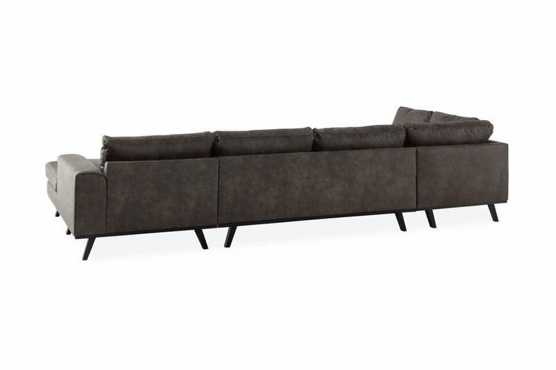 Copenhagen 5-sits Vänstervänd U-formad Soffa med Divan och Schäslong i Konstläder - Mörkgrå - Products - Möbler - Soffa - Skinnsoffa