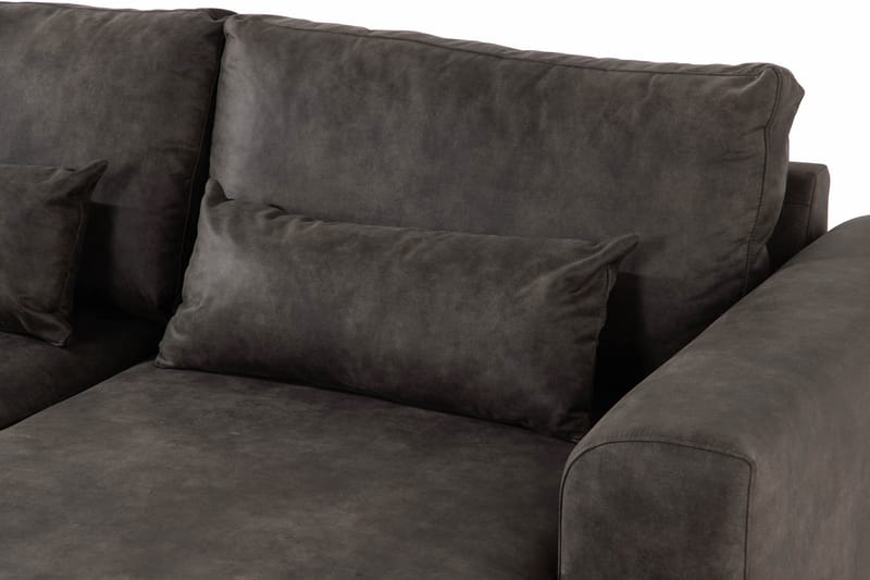 Copenhagen 5-sits Vänstervänd U-formad Soffa med Divan och Schäslong i Konstläder - Mörkgrå - Products - Möbler - Soffa - Skinnsoffa