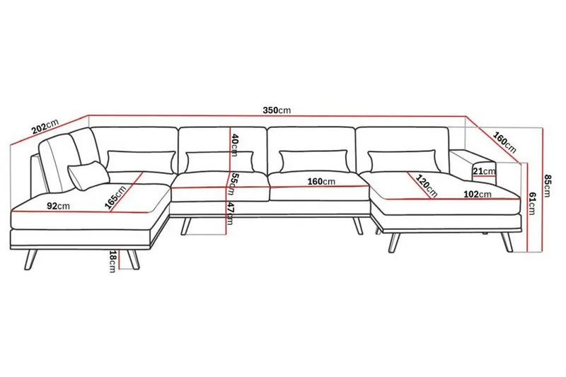 Copenhagen 5-sits Vänstervänd U-formad Soffa med Divan och Schäslong i Manchester - Beige - Products - Möbler - Soffa - U-soffa