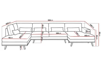 Copenhagen 5-sits Vänstervänd U-formad Soffa med Divan och Schäslong i Manchester - Ljusgrå - Products - Möbler - Soffa - U-soffa