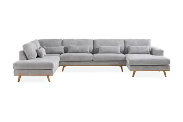 Copenhagen 5-sits Vänstervänd U-formad Soffa med Divan och Schäslong i Manchester - Ljusgrå - Products - Möbler - Soffa - U-soffa