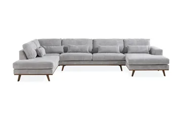 Copenhagen 5-sits Vänstervänd U-formad Soffa med Divan och Schäslong i Manchester - Ljusgrå - Products - Möbler - Soffa - U-soffa