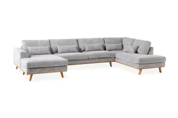 Copenhagen 5-sits Vänstervänd U-formad Soffa med Divan och Schäslong i Manchester - Ljusgrå - Products - Möbler - Soffa - U-soffa