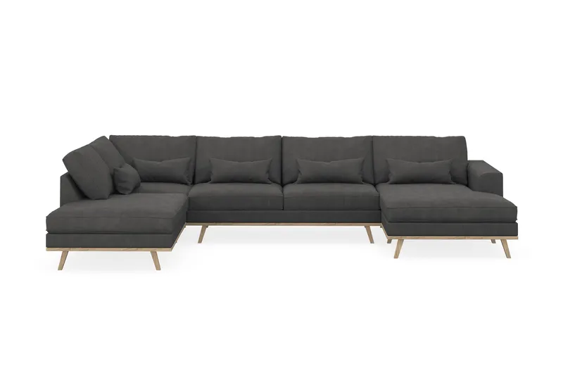 Copenhagen 5-sits Vänstervänd U-formad Soffa med Divan och Schäslong i Manchester - Mörkgrå - Products - Möbler - Soffa - U-soffa