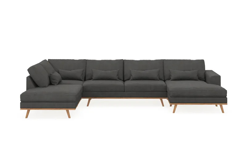 Copenhagen 5-sits Vänstervänd U-formad Soffa med Divan och Schäslong i Manchester - Mörkgrå - Products - Möbler - Soffa - U-soffa
