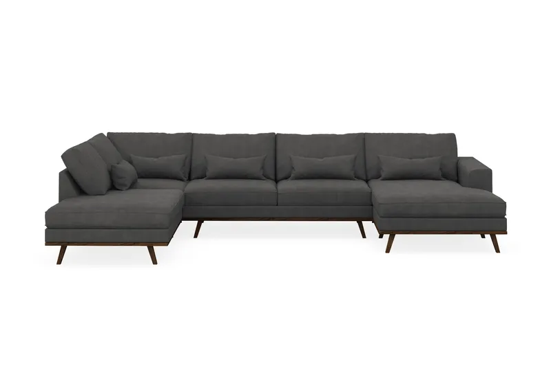 Copenhagen 5-sits Vänstervänd U-formad Soffa med Divan och Schäslong i Manchester - Mörkgrå - Products - Möbler - Soffa - U-soffa