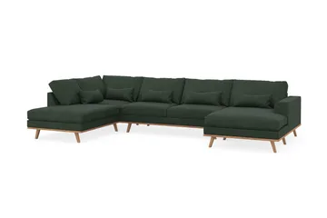 Copenhagen 5-sits Vänstervänd U-formad Soffa med Divan och Schäslong i Manchester - Mörkgrön - Products - Möbler - Soffa - U-soffa