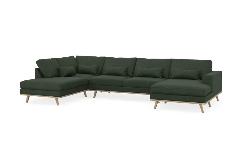 Copenhagen 5-sits Vänstervänd U-formad Soffa med Divan och Schäslong i Manchester - Mörkgrön - Products - Möbler - Soffa - U-soffa
