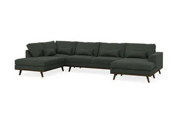 Copenhagen 5-sits Vänstervänd U-formad Soffa med Divan och Schäslong i Manchester - Mörkgrön - Products - Möbler - Soffa - U-soffa