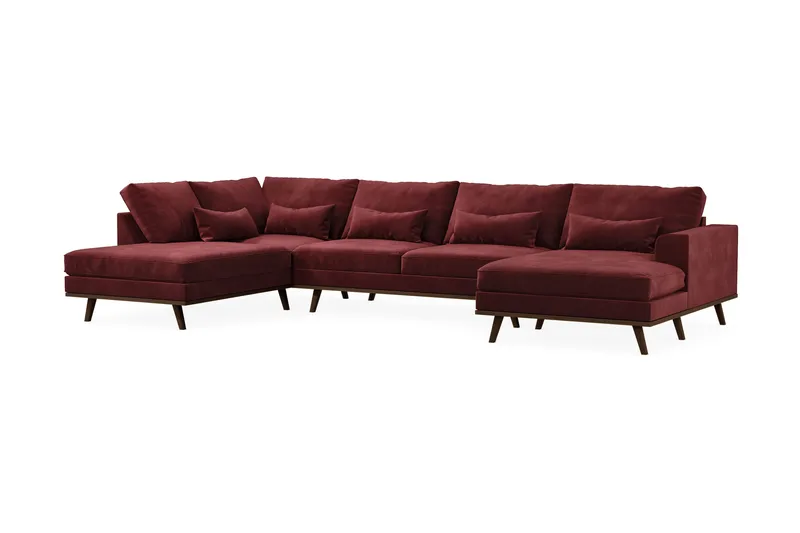 Copenhagen 5-sits Vänstervänd U-formad Soffa med Divan och Schäslong i Sammet - Lila - Products - Möbler - Soffa - Sammetssoffa