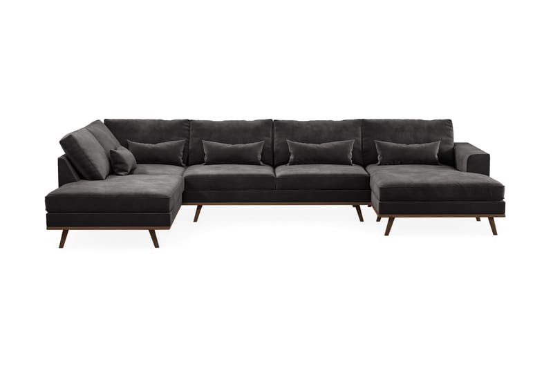 Copenhagen 5-sits Vänstervänd U-formad Soffa med Divan och Schäslong i Sammet - Mörkgrå - Products - Möbler - Soffa - Sammetssoffa