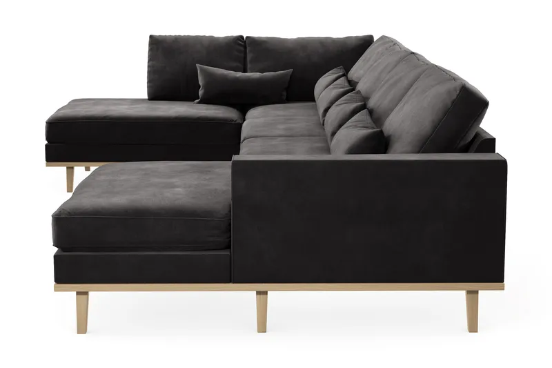 Copenhagen 5-sits Vänstervänd U-formad Soffa med Divan och Schäslong i Sammet - Mörkgrå - Products - Möbler - Soffa - Sammetssoffa