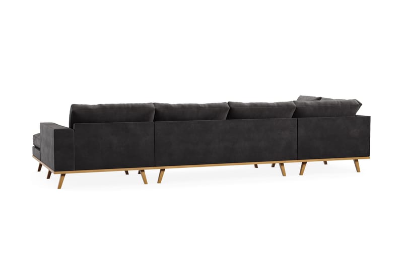 Copenhagen 5-sits Vänstervänd U-formad Soffa med Divan och Schäslong i Sammet - Mörkgrå - Products - Möbler - Soffa - Sammetssoffa