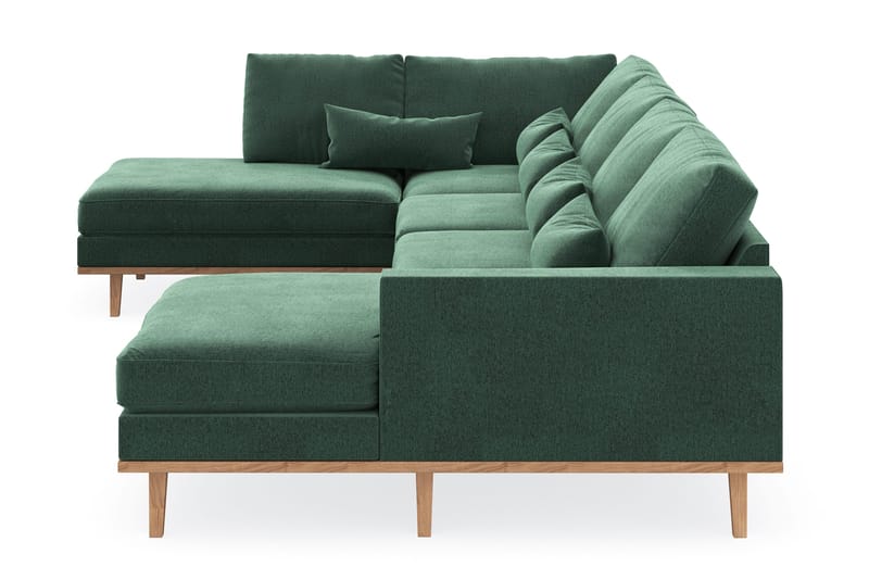Copenhagen 5-sits Vänstervänd U-formad Soffa med Divan och Schäslong i Sammet - Mörkgrön - Products - Möbler - Soffa - Sammetssoffa