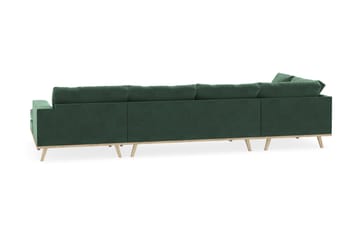 Copenhagen 5-sits Vänstervänd U-formad Soffa med Divan och Schäslong i Sammet - Mörkgrön - Products - Möbler - Soffa - Sammetssoffa