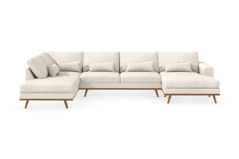Copenhagen 5-sits Vänstervänd U-formad Soffa med Divan och Schäslong i Tyg - Beige - Products - Möbler - Soffa - U-soffa