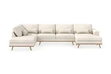 Copenhagen 5-sits Vänstervänd U-formad Soffa med Divan och Schäslong i Tyg - Beige - Products - Möbler - Soffa - U-soffa