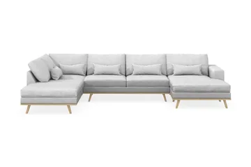 Copenhagen 5-sits Vänstervänd U-formad Soffa med Divan och Schäslong i Tyg - Ljusgrå - Products - Möbler - Soffa - U-soffa