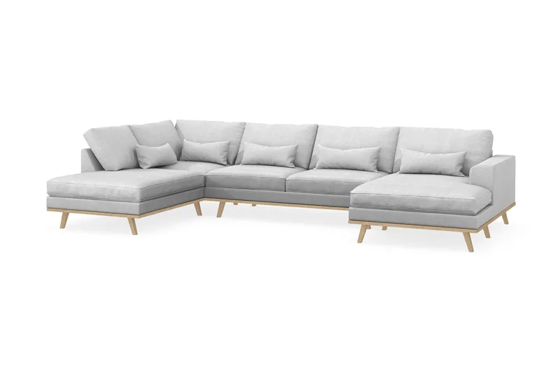 Copenhagen 5-sits Vänstervänd U-formad Soffa med Divan och Schäslong i Tyg - Ljusgrå - Products - Möbler - Soffa - U-soffa