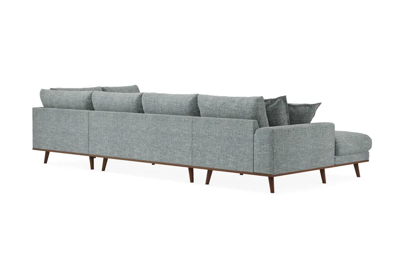 Copenhagen Premium 5-sits Högervänd U-formad Djup Soffa med Divan och Schäslong i Chenille - Grå/Blå - Products - Möbler - Soffa - U-soffa