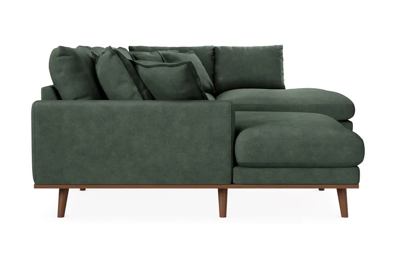 Copenhagen Premium 5-sits Högervänd U-formad Djup Soffa med Divan och Schäslong i Tyg - Grön - Products - Möbler - Soffa - U-soffa