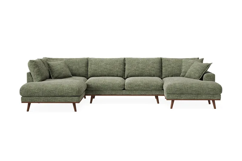 Copenhagen Premium 5-sits Vänstervänd U-formad Djup Soffa med Divan och Schäslong i Chenille