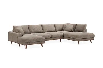 Copenhagen Premium 5-sits Högervänd U-formad Djup Soffa med Divan och Schäslong i Chenille - Brun - Products - Möbler - Soffa - U-soffa