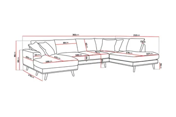 Copenhagen Premium 5-sits Högervänd U-formad Djup Soffa med Divan och Schäslong i Tyg - Ljusbrun - Products - Möbler - Soffa - U-soffa