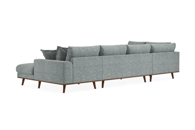 Copenhagen Premium 5-sits Vänstervänd U-formad Djup Soffa med Divan och Schäslong i Chenille - Grå/Blå - Products - Möbler - Soffa - U-soffa