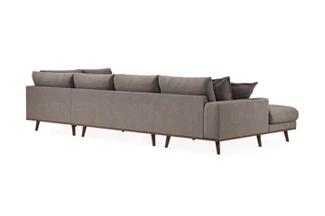 Copenhagen Premium 5-sits Högervänd U-formad Djup Soffa med Divan och Schäslong i Tyg - Brun - Products - Möbler - Soffa - U-soffa