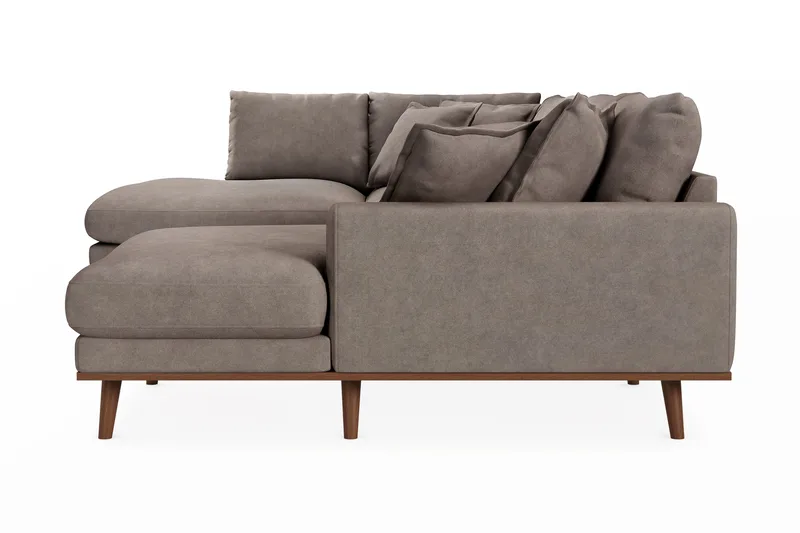 Copenhagen Premium 5-sits Vänstervänd U-formad Djup Soffa med Divan och Schäslong i Tyg - Brun - Products - Möbler - Soffa - U-soffa