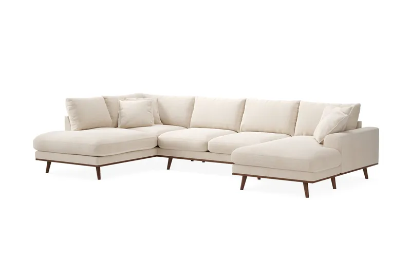 Copenhagen Premium 5-sits Vänstervänd U-formad Djup Soffa med Divan och Schäslong i Chenille - Ljusbeige - Products - Möbler - Soffa - U-soffa