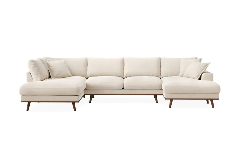 Copenhagen Premium 5-sits Vänstervänd U-formad Djup Soffa med Divan och Schäslong i Chenille - Ljusbeige - Products - Möbler - Soffa - U-soffa
