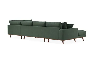Copenhagen Premium 5-sits Högervänd U-formad Djup Soffa med Divan och Schäslong i Tyg - Grön - Products - Möbler - Soffa - U-soffa