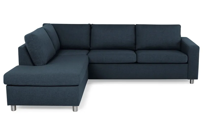 Crazy 3-sits Vänstervänd L-formad Schäslongsoffa i Tyg - Blå - Products - Möbler - Soffa - Divansoffa & schäslongsoffa
