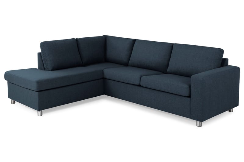 Crazy 3-sits Vänstervänd L-formad Schäslongsoffa i Tyg - Blå - Products - Möbler - Soffa - Divansoffa & schäslongsoffa