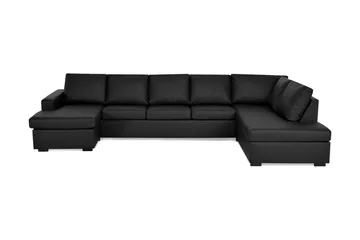 Crazy 5-sits Högervänd U-formad X-Large Soffa med Divan och Schäslong i Konstläder - Svart - Products - Möbler - Soffa - U-soffa