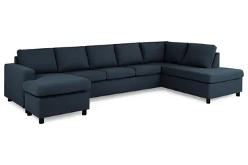 Crazy 5-sits H ögervänd U-formad X-Large Soffa med Divan och Schäslong i Tyg - Blå - Products - Möbler - Soffa - U-soffa