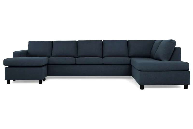 Crazy 5-sits Högervänd U-formad X-Large Soffa med Divan och Schäslong i Tyg - Blå - Products - Möbler - Soffa - U-soffa