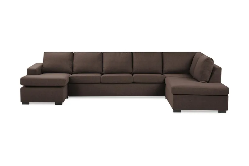 Crazy 5-sits Högervänd U-formad X-Large Soffa med Divan och Schäslong i Tyg - Brun - Products - Möbler - Soffa - U-soffa