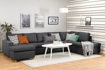 Crazy 5-sits Högervänd U-formad X-Large Soffa med Divan och Schäslong i Tyg - Mörkgrå - Products - Möbler - Soffa - U-soffa