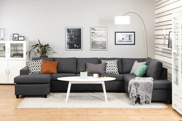 Crazy 5-sits Högervänd U-formad X-Large Soffa med Divan och Schäslong i Tyg - Mörkgrå - Products - Möbler - Soffa - U-soffa
