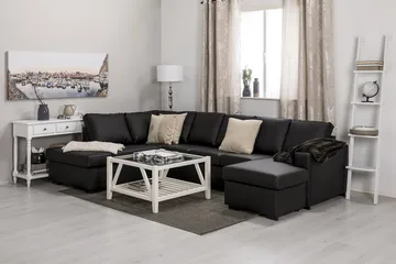 Crazy 5-sits Vänstervänd U-formad Soffa med Divan och Schäslong i Konstläder - Svart - Products - Möbler - Soffa - U-soffa