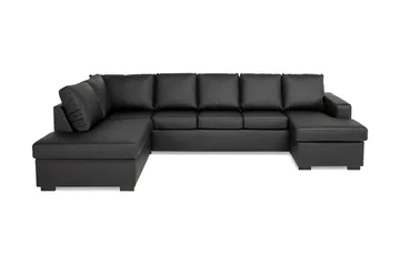 Crazy 5-sits Vänstervänd U-formad Soffa med Divan och Schäslong i Konstläder